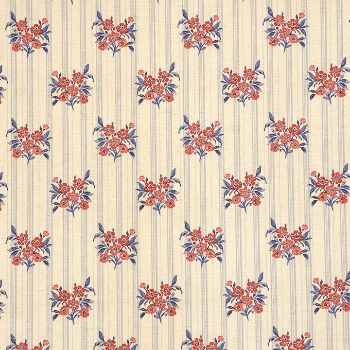 Josephine Stripe Royal Blue/Raspberry Fabric