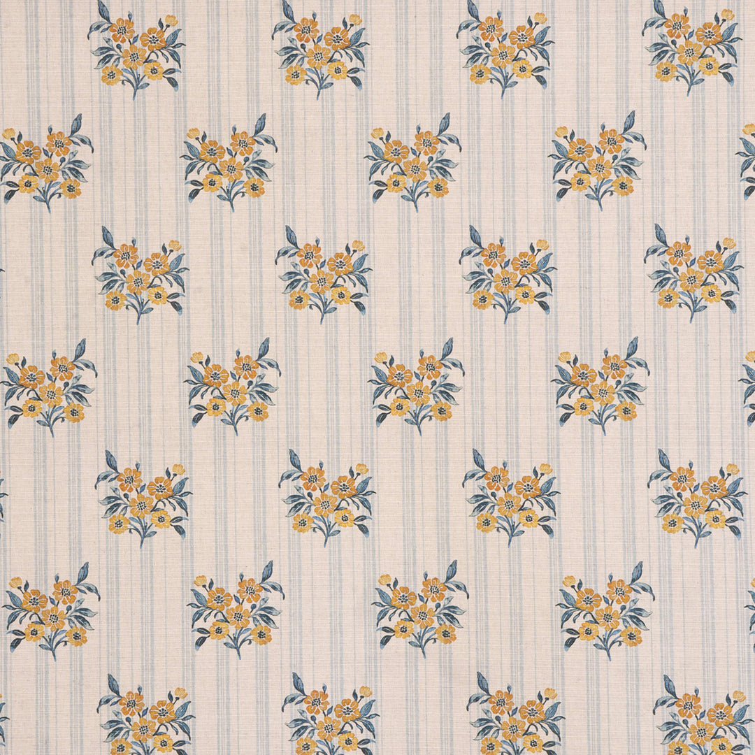 Josephine Stripe Mineral Blue/Yellow Fabric
