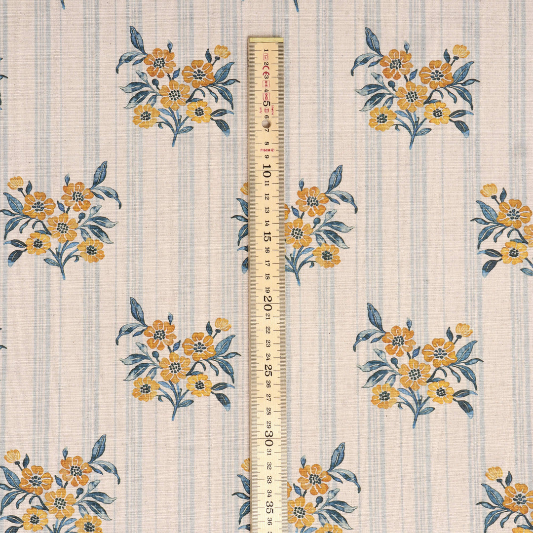 Josephine Stripe Mineral Blue/Yellow Fabric