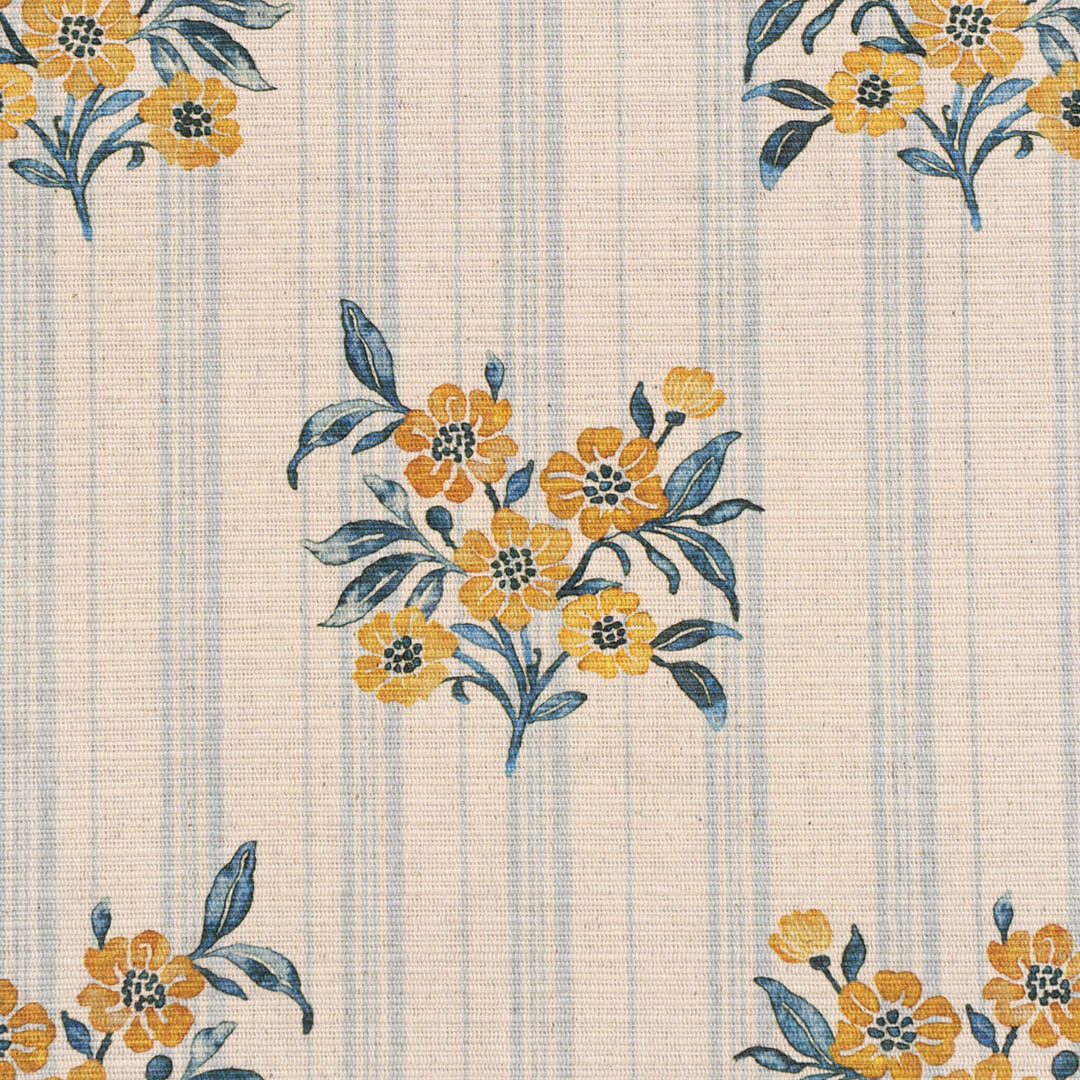 Josephine Stripe Mineral Blue/Yellow Fabric