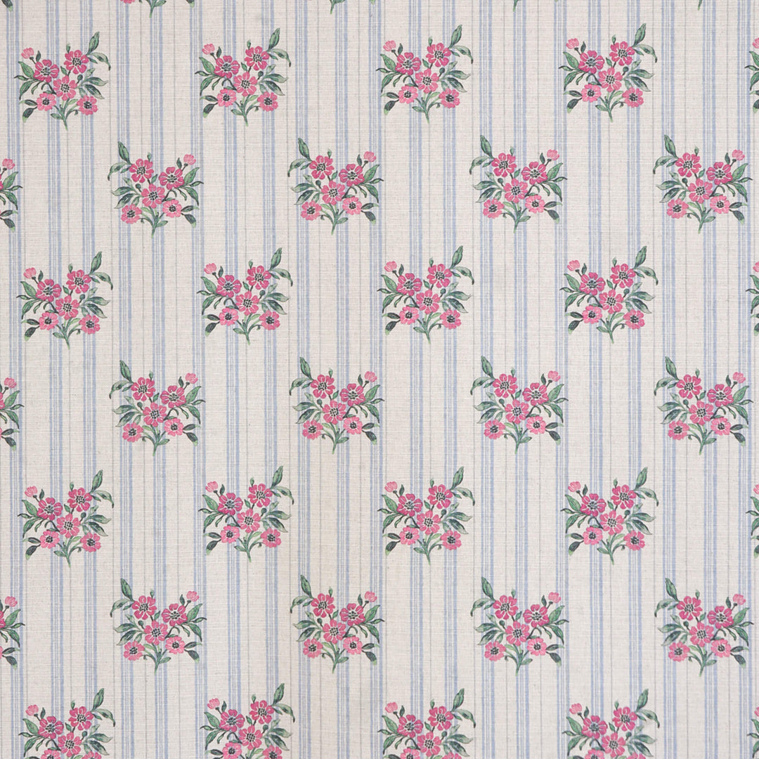 Josephine Stripe Sky Blue/Pink Fabric