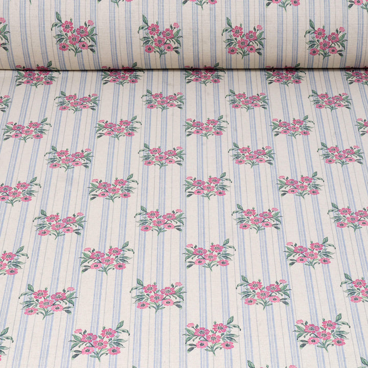 Josephine Stripe Sky Blue/Pink Fabric