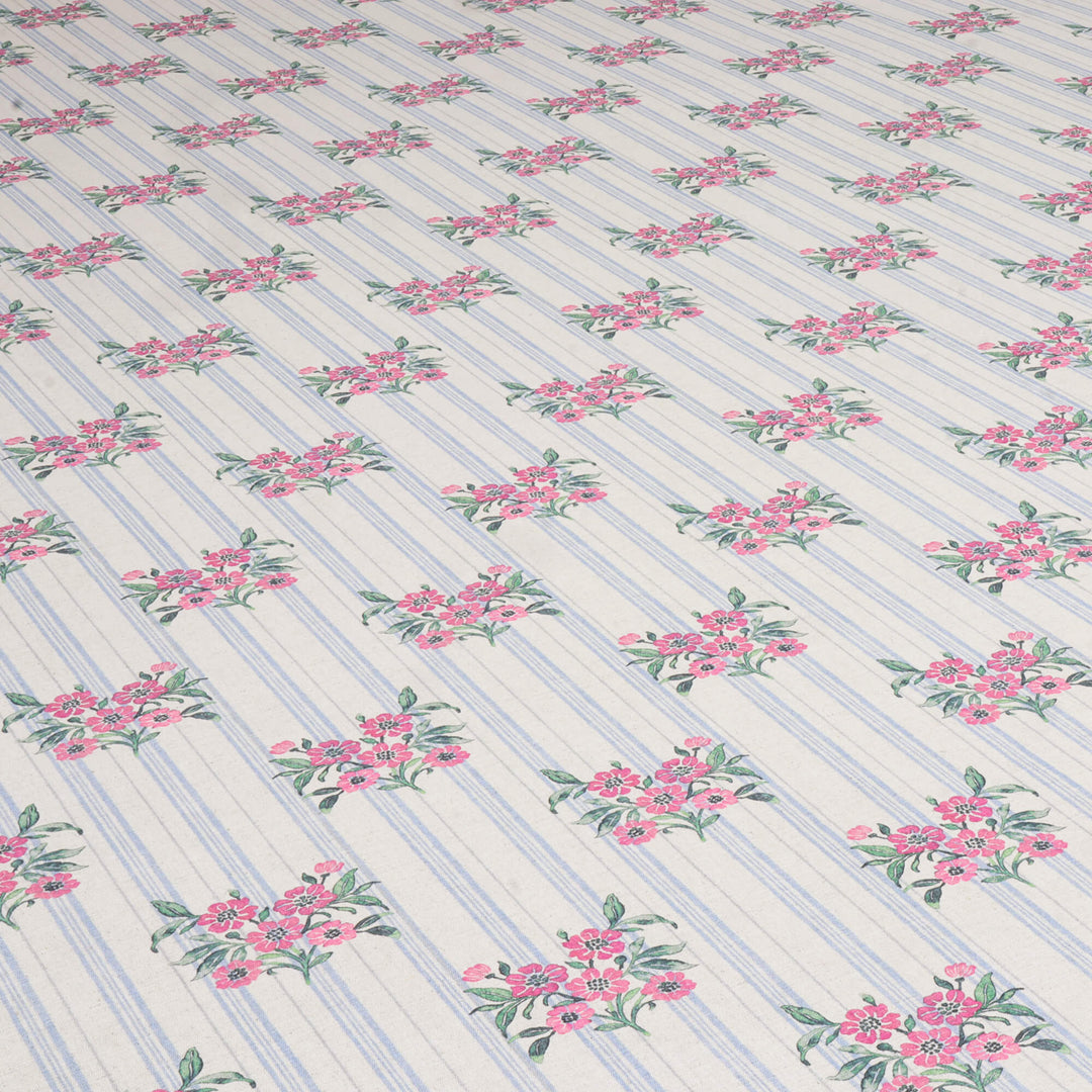 Josephine Stripe Sky Blue/Pink Fabric