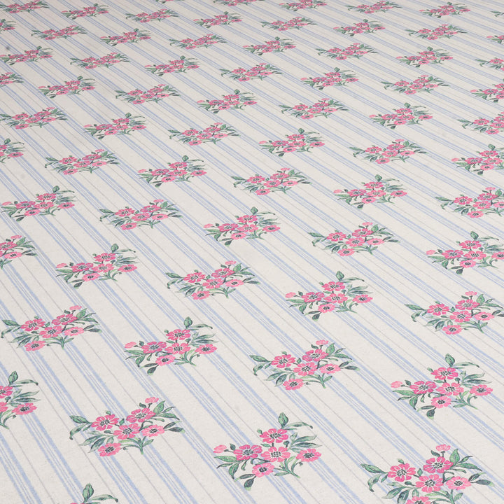 Josephine Stripe Sky Blue/Pink Fabric
