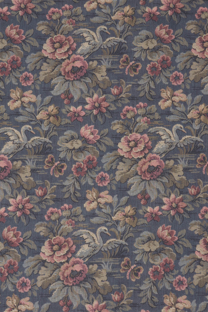 Heritage Swan Navy Fabric
