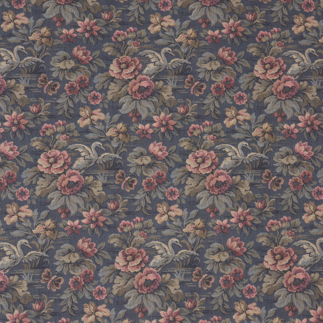 Heritage Swan Navy Fabric