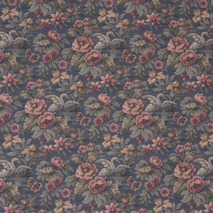 Heritage Swan Navy Fabric