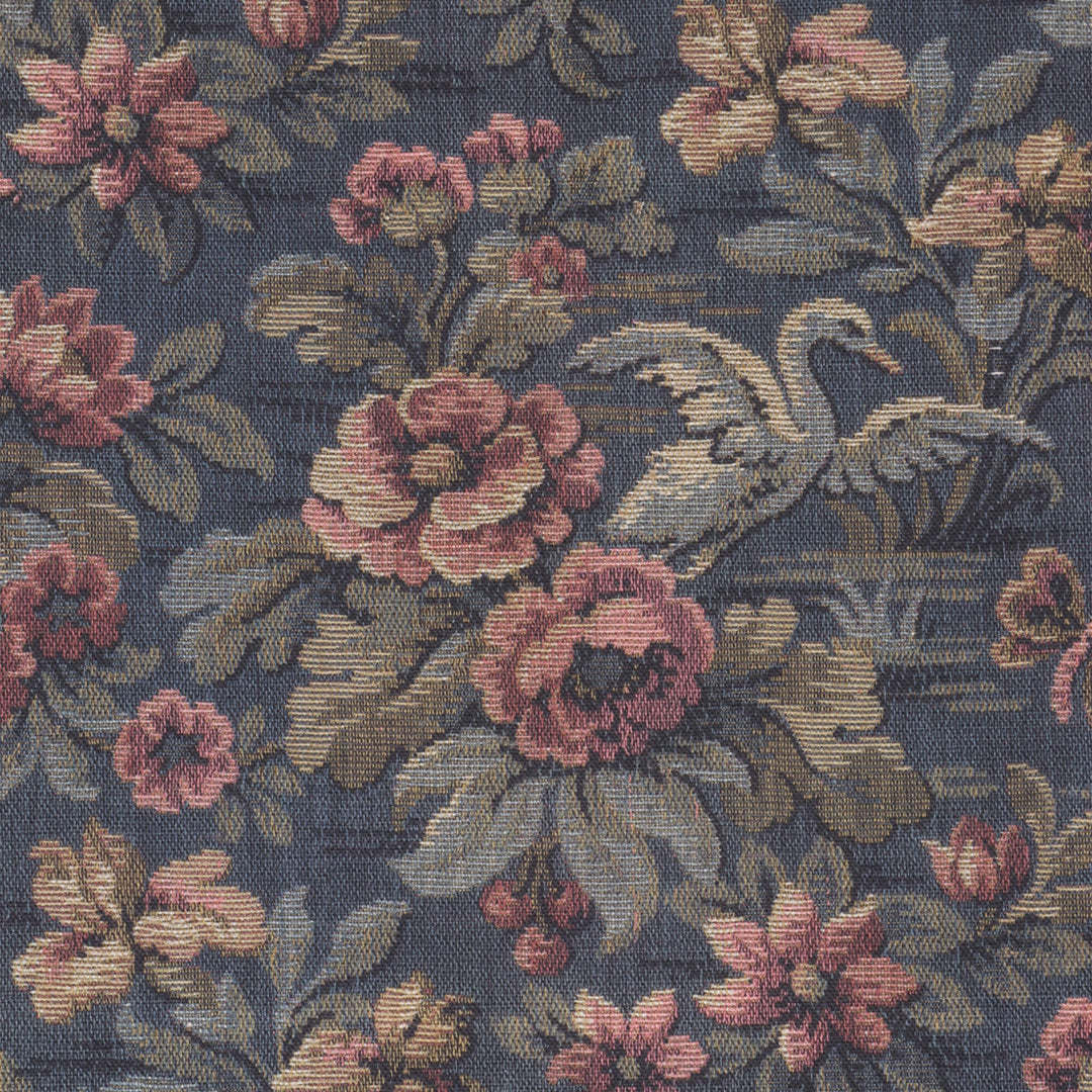 Heritage Swan Navy Fabric