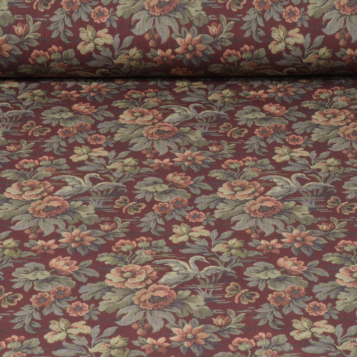 Heritage Swan Burgundy Fabric