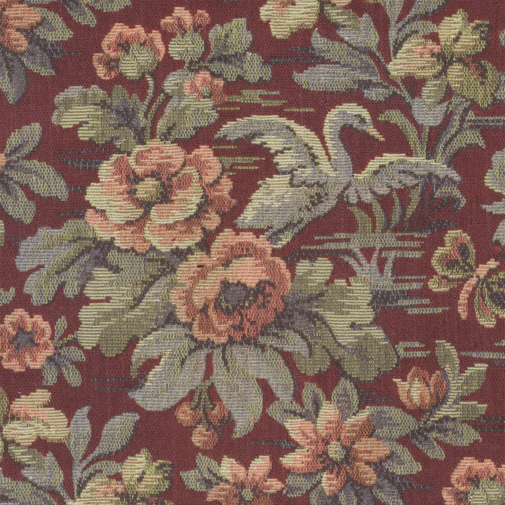 Heritage Swan Burgundy Fabric