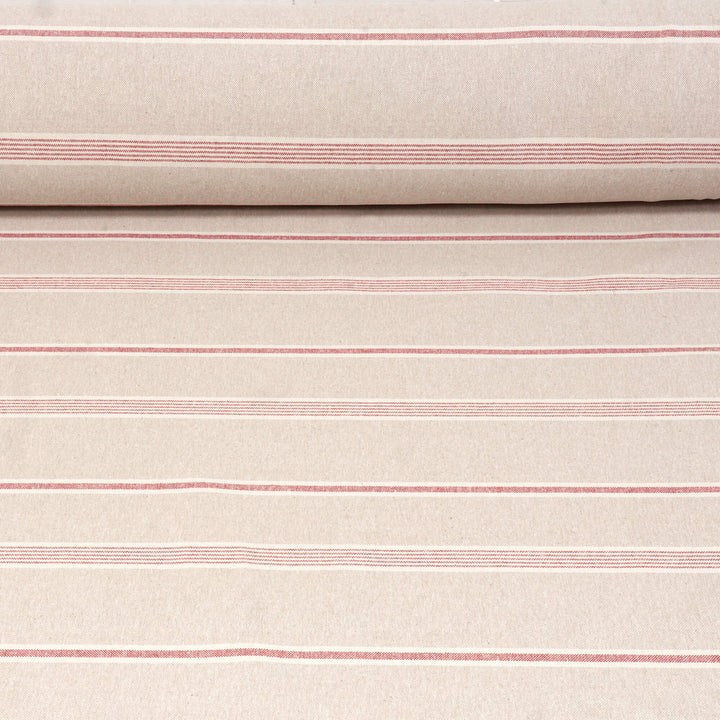Farmhouse Stripe Red Double Width Fabric
