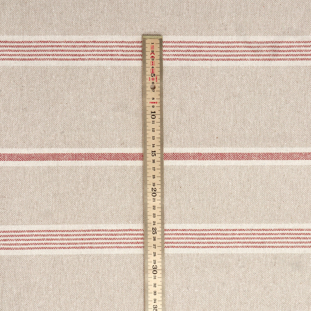 Farmhouse Stripe Red Double Width Fabric