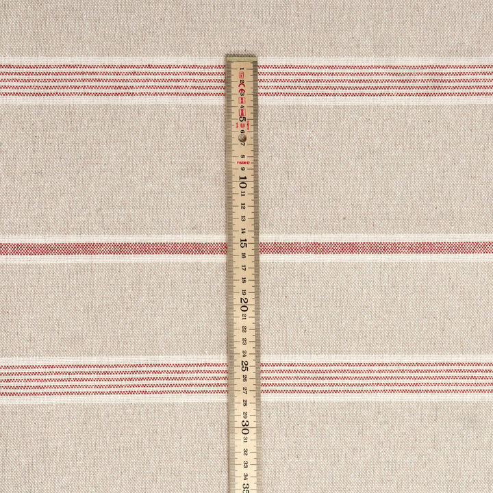 Farmhouse Stripe Red Double Width Fabric