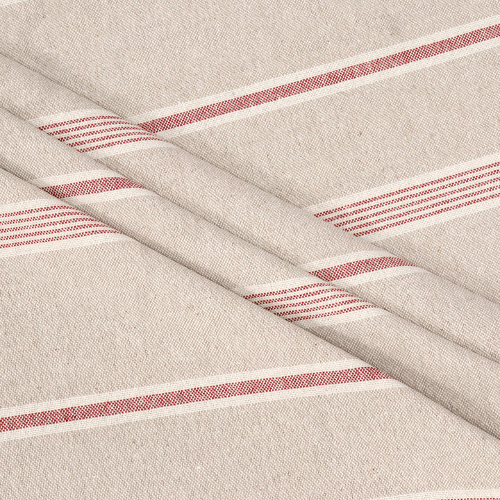 Farmhouse Stripe Red Double Width Fabric