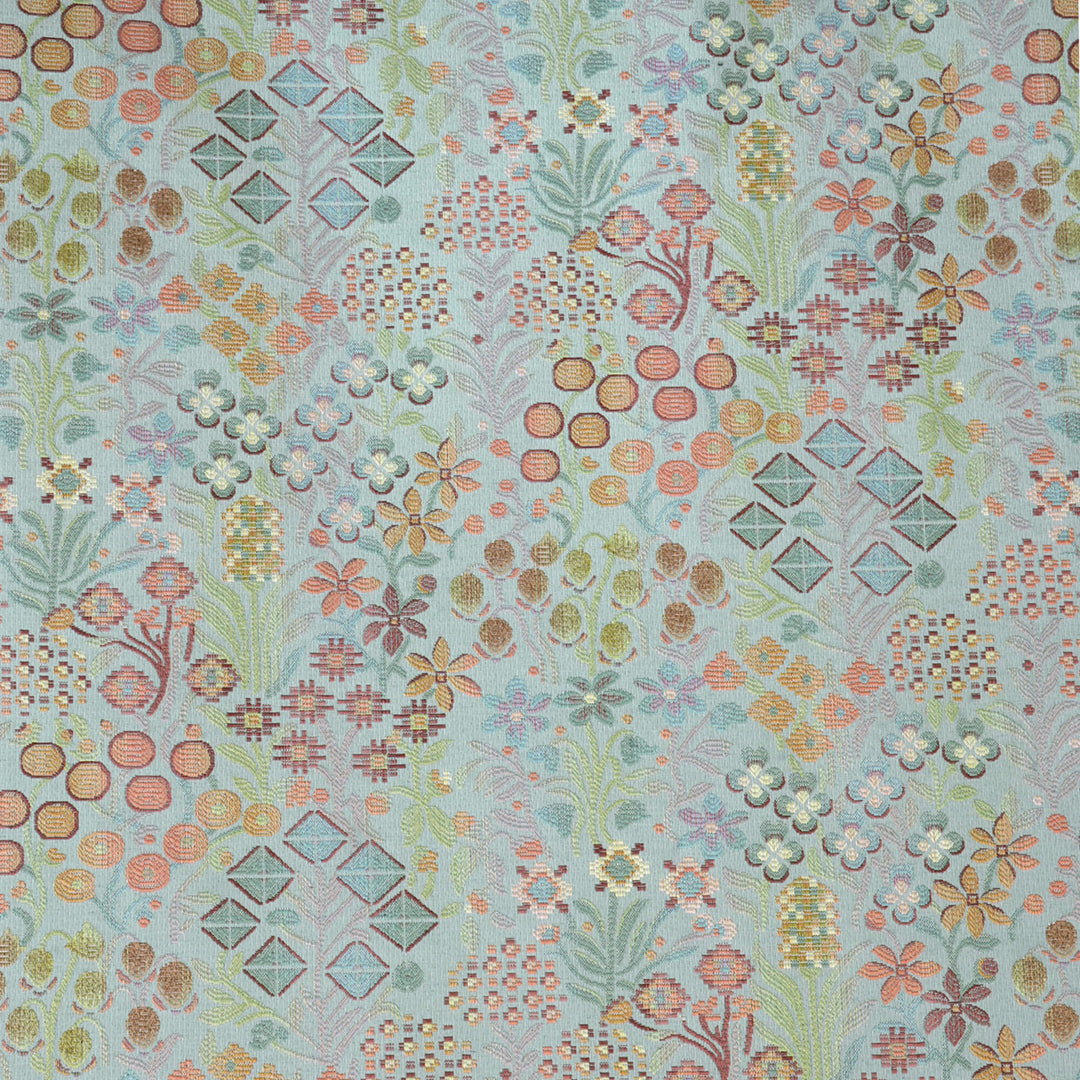 Rosaline Floral Duck Egg Tapestry Fabric