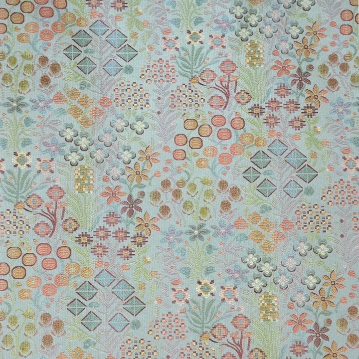 Rosaline Floral Duck Egg Tapestry Fabric