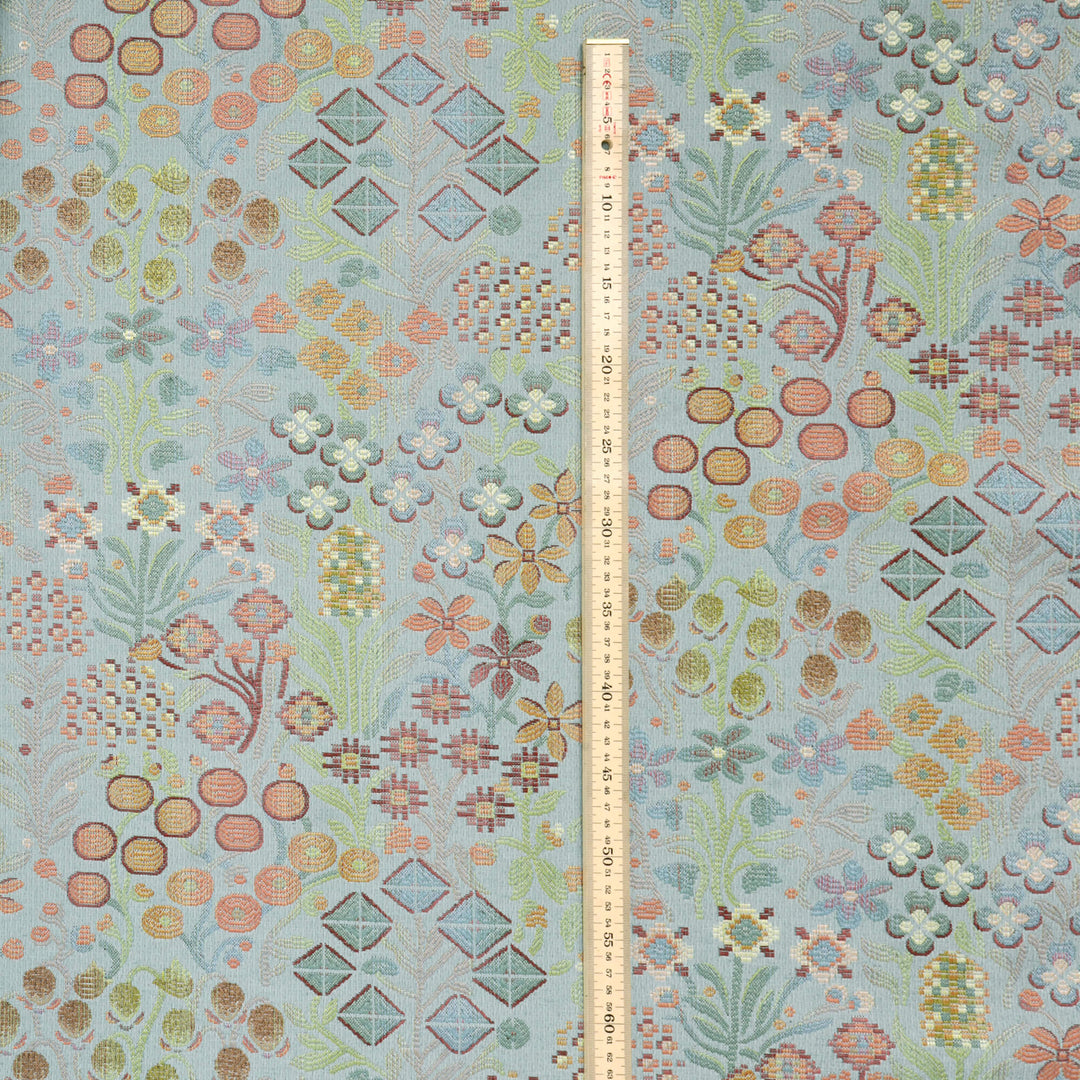Rosaline Floral Duck Egg Tapestry Fabric