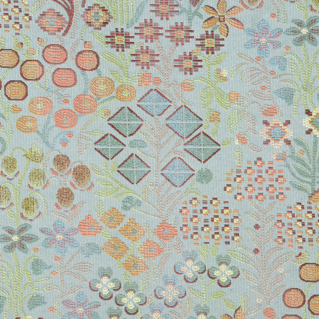 Rosaline Floral Duck Egg Tapestry Fabric
