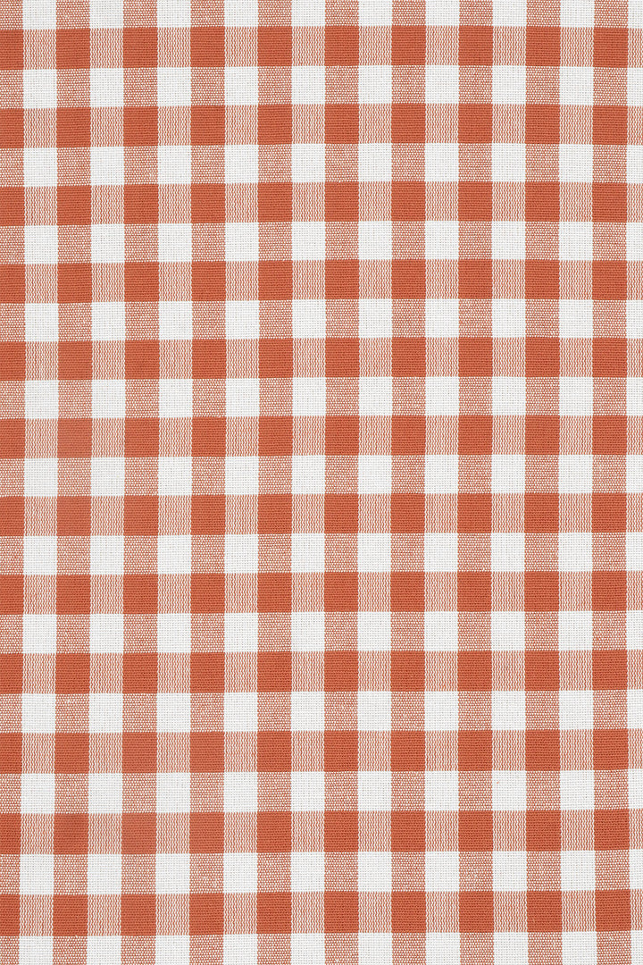 Gingham Check Fabric - Orange