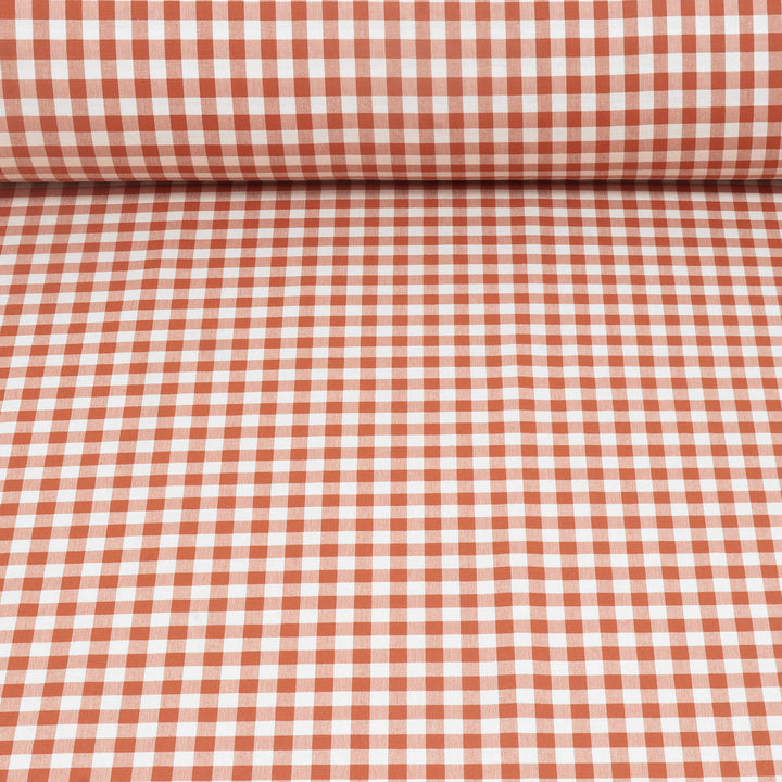 Gingham Check Fabric - Orange