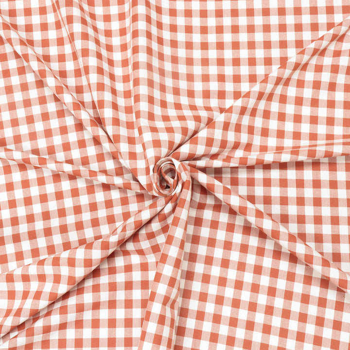 Gingham Check Fabric - Orange