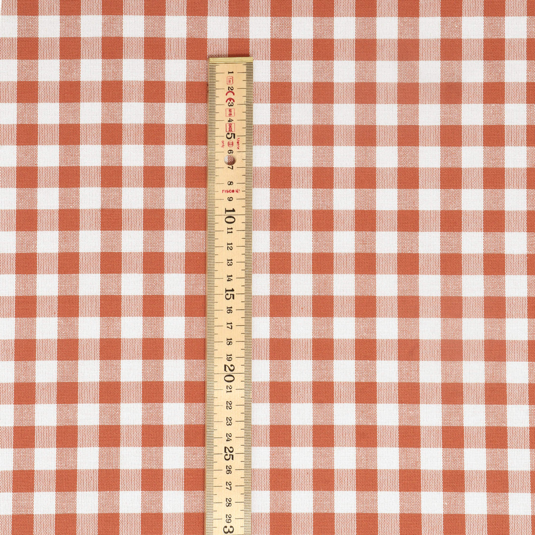 Gingham Check Fabric - Orange