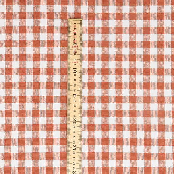 Gingham Check Fabric - Orange
