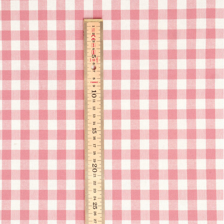 Gingham Check Fabric - Dusky Pink