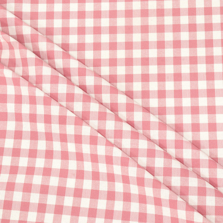 Gingham Check Fabric - Dusky Pink