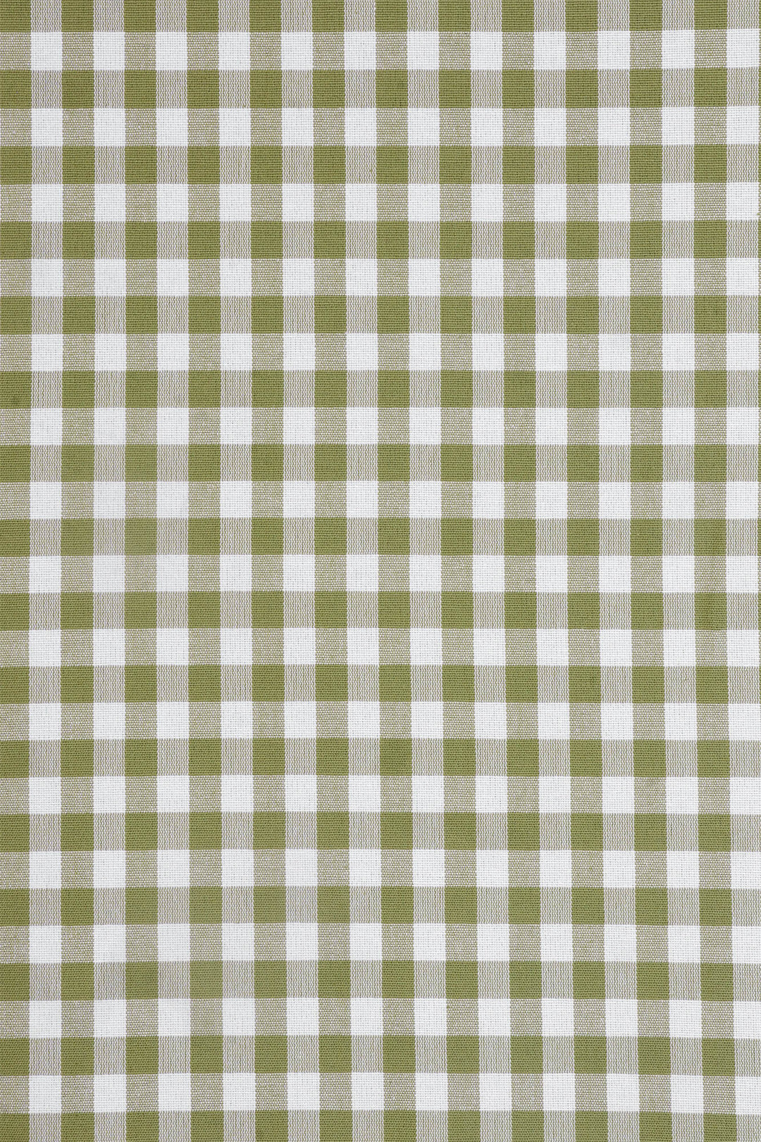 Gingham Check Fabric - Olive Green