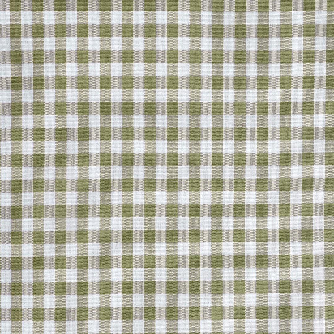 Gingham Check Fabric - Olive Green