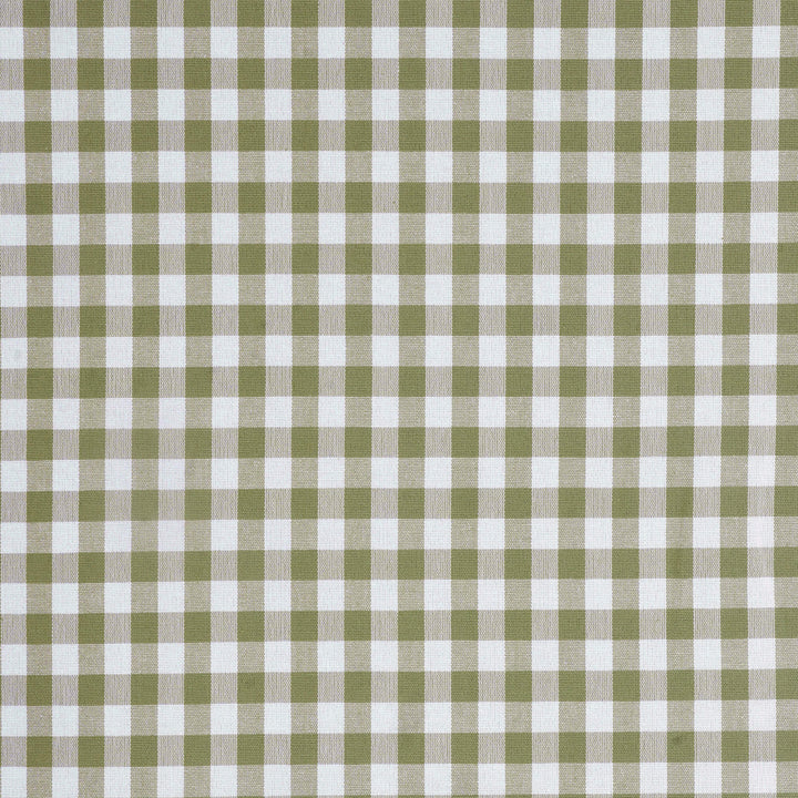Gingham Check Fabric - Olive Green