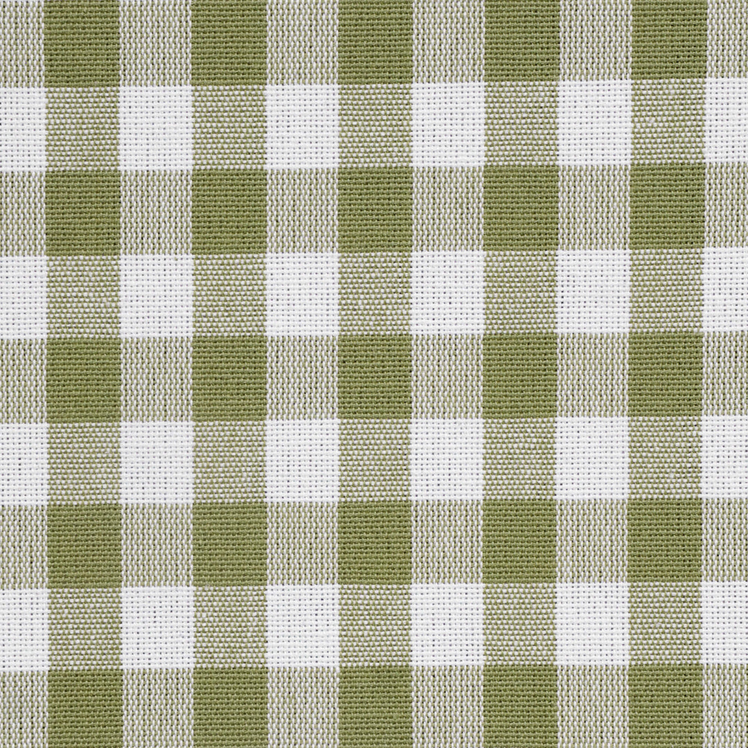 Gingham Check Fabric - Olive Green