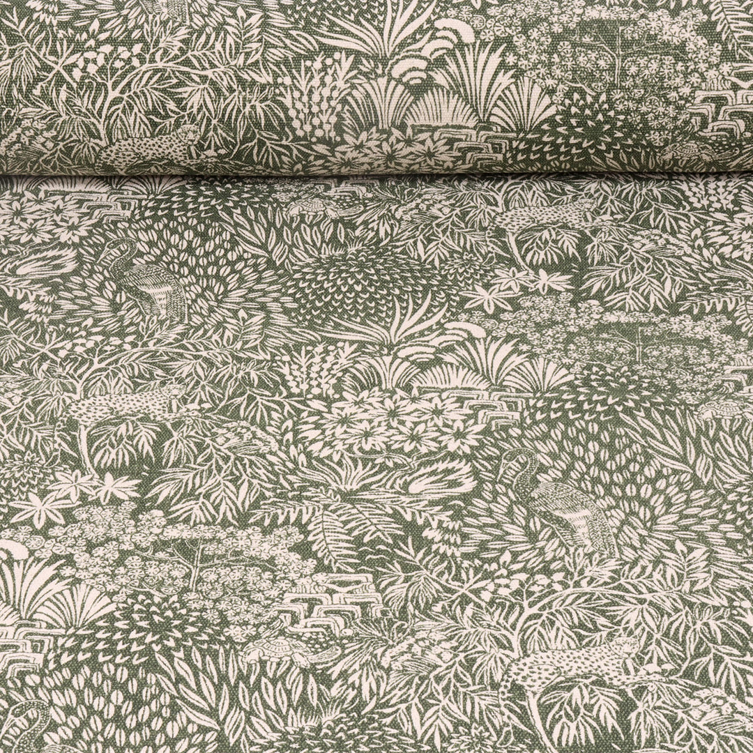Rajasthani Garden Forest Green Fabric