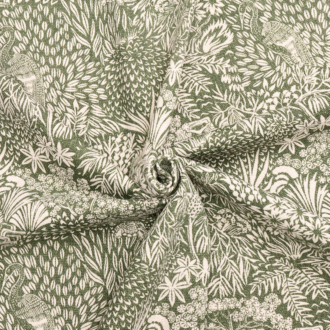 Rajasthani Garden Forest Green Fabric