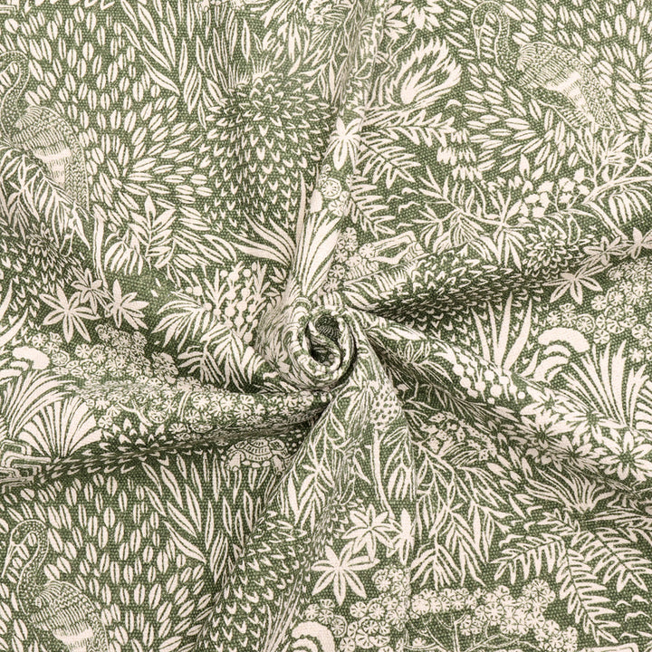 Rajasthani Garden Forest Green Fabric