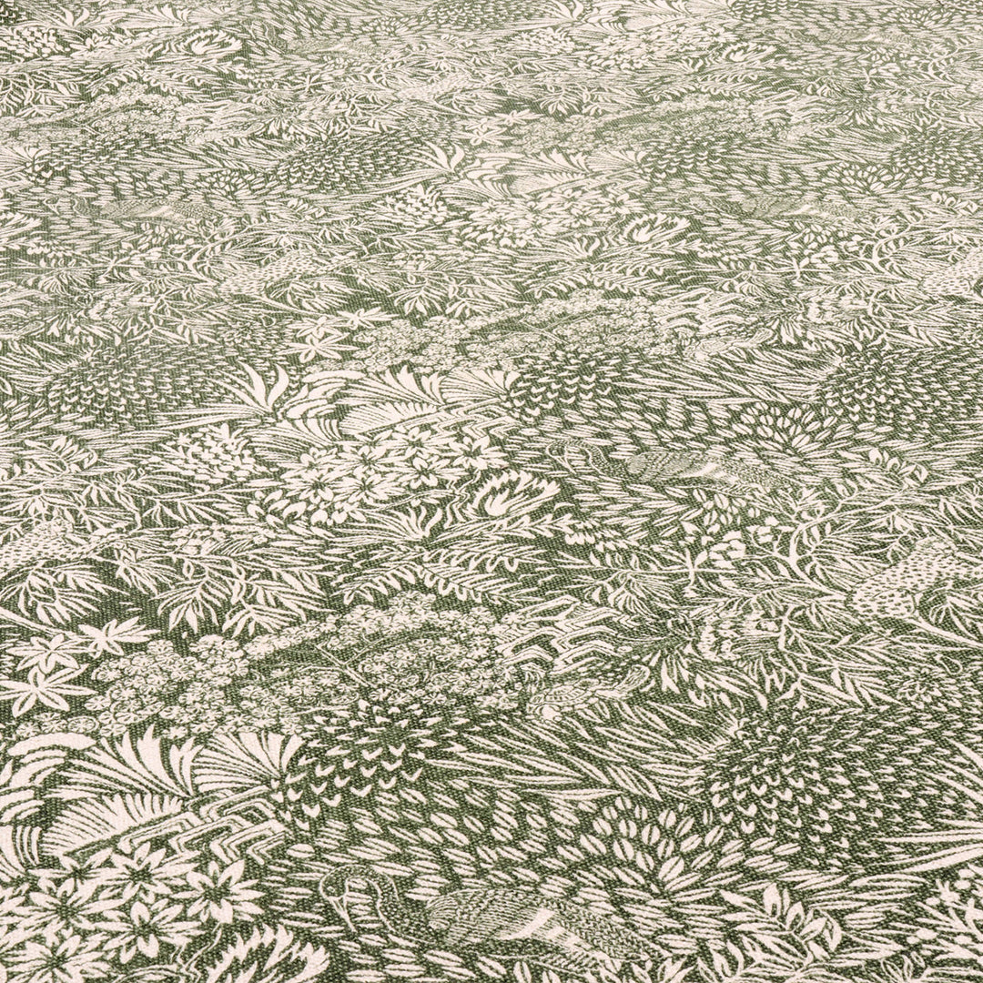 Rajasthani Garden Forest Green Fabric