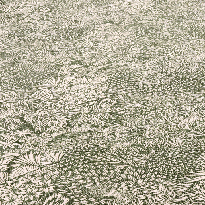 Rajasthani Garden Forest Green Fabric