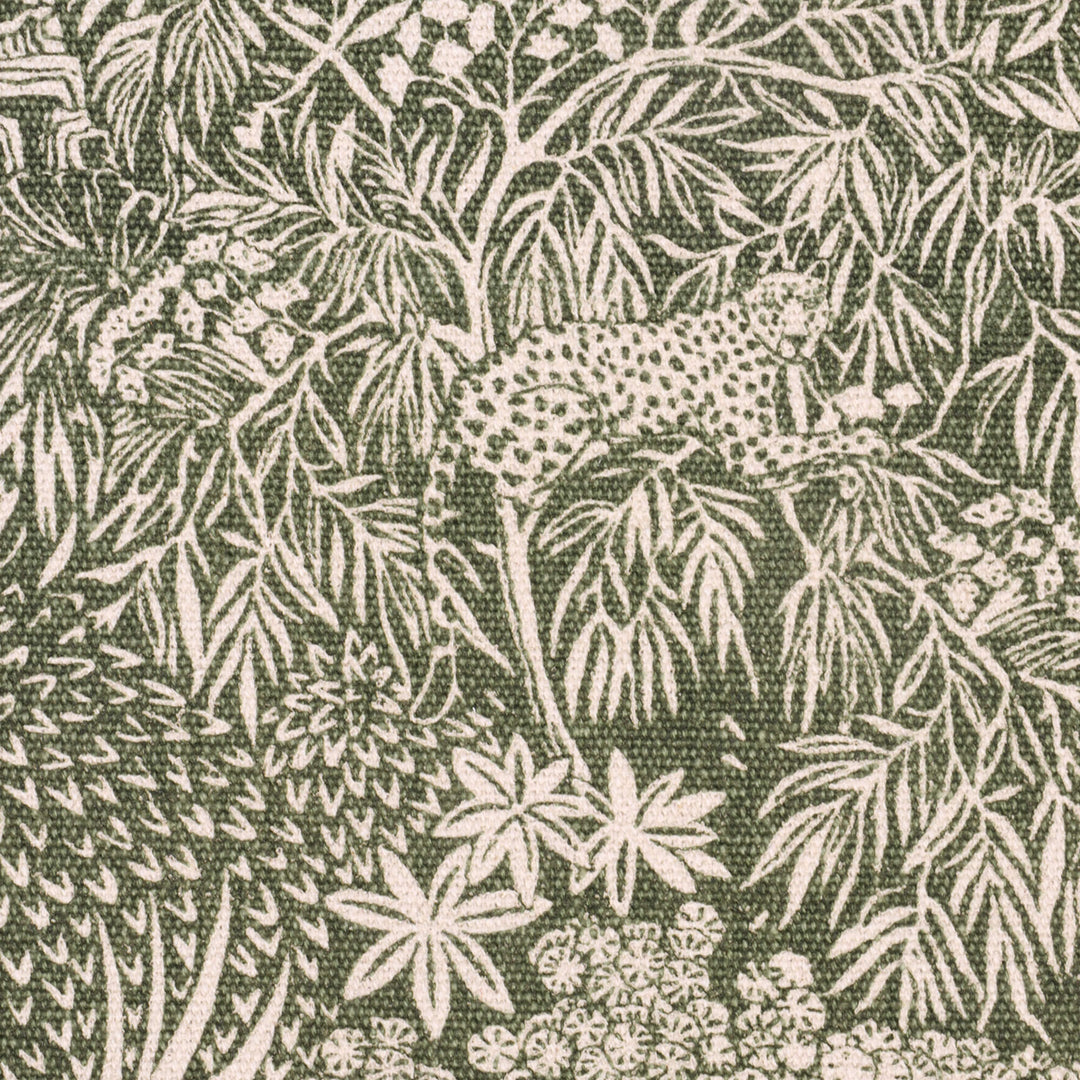 Rajasthani Garden Forest Green Fabric