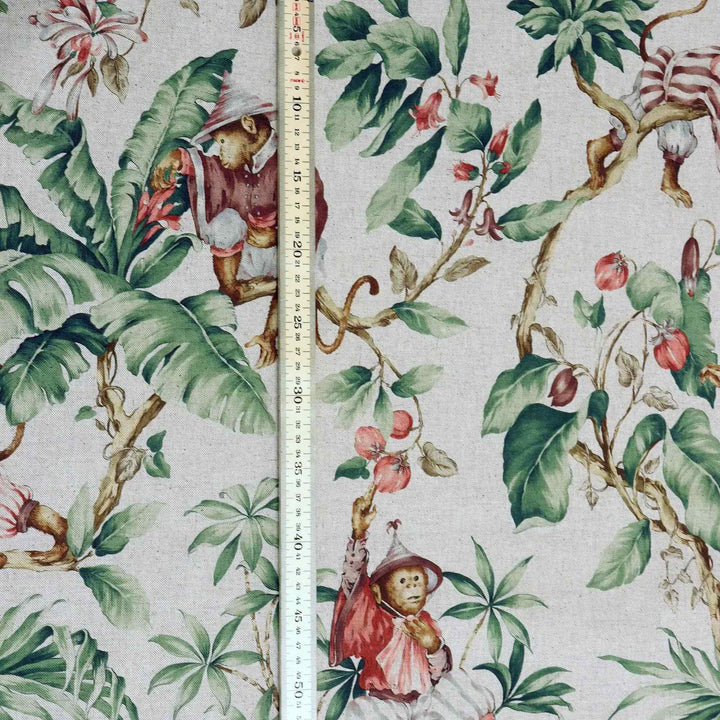 Oriental Monkey Double Width Fabric