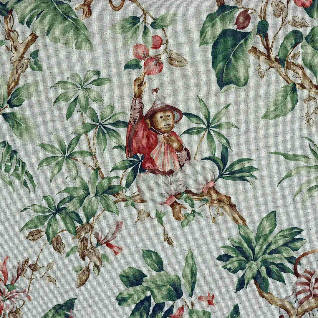 Oriental Monkey Double Width Fabric