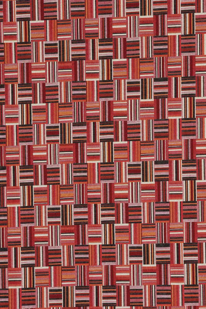 Basket Weave Jacquard Red Fabric