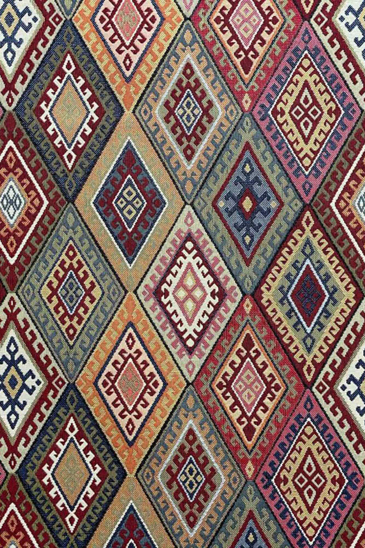 Persian Empire Red Kilim Tapestry Fabric