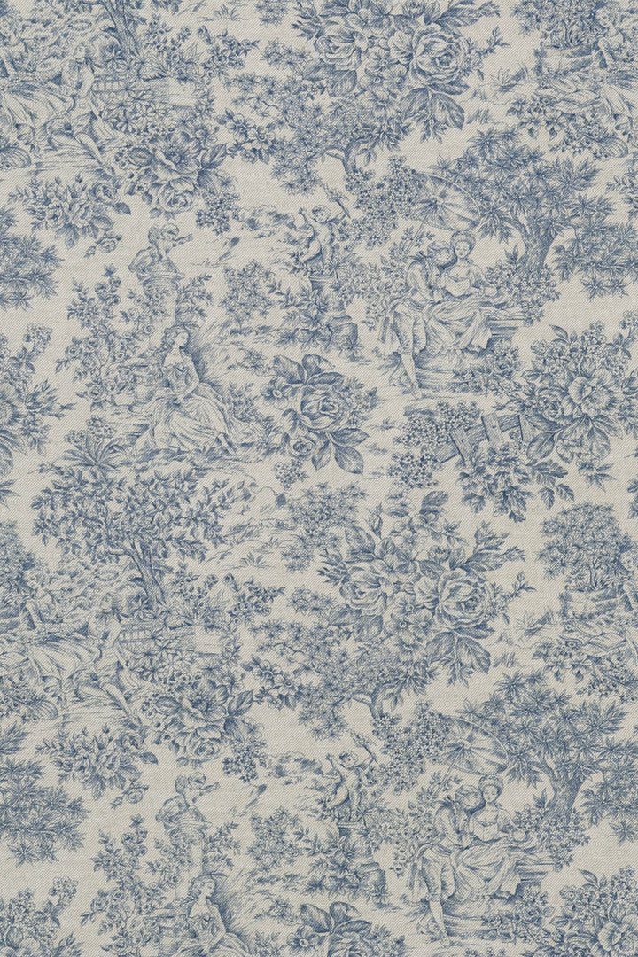 Vintage Toile Blue Double Width Fabric