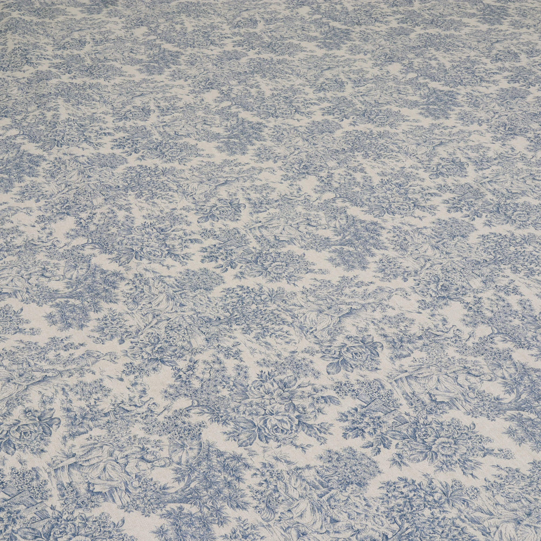Vintage Toile Blue Double Width Fabric
