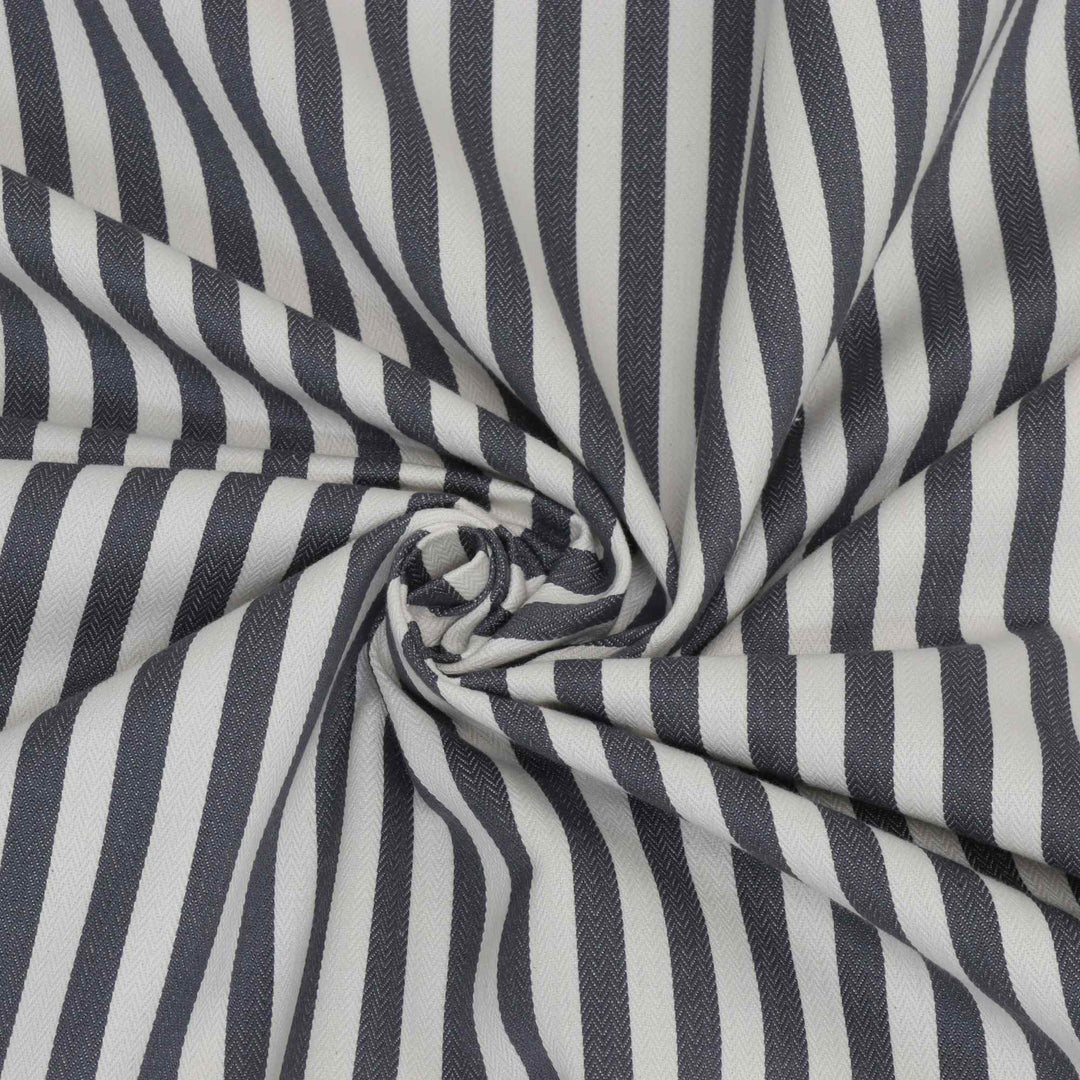 Clearance Padstow Charcoal Stripe Fabric