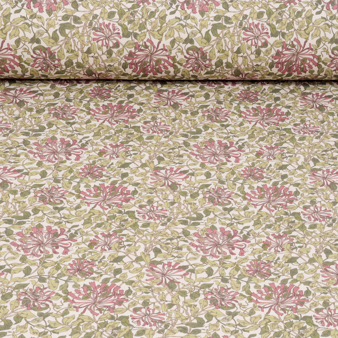 Midsummer Blossom Coral Double Width Fabric