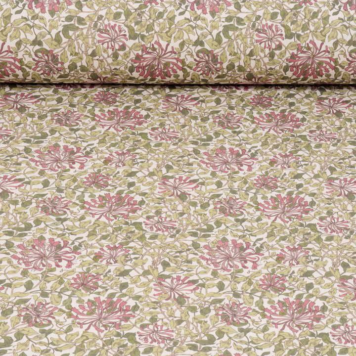 Midsummer Blossom Coral Double Width Fabric