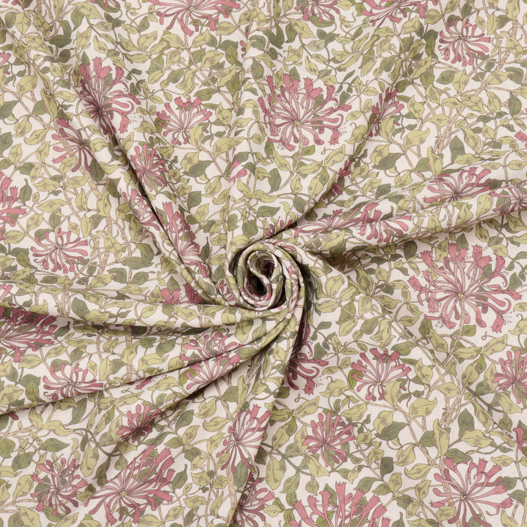 Midsummer Blossom Coral Double Width Fabric