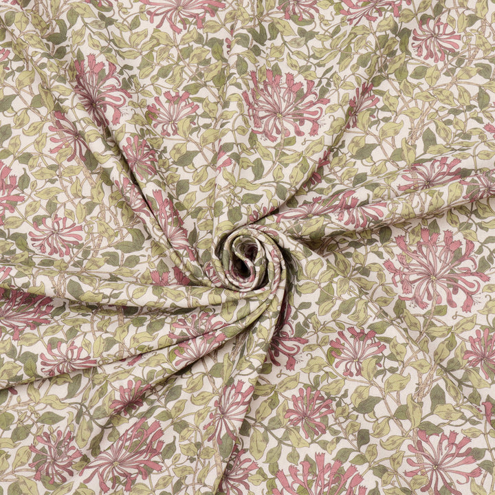 Midsummer Blossom Coral Double Width Fabric